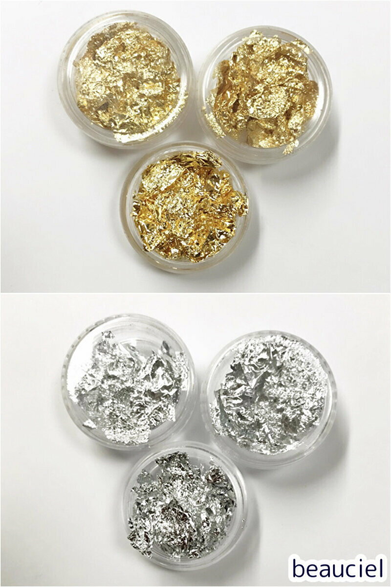 色が選べる【2個】箔パーツ　ホイルパーツ　フレーク