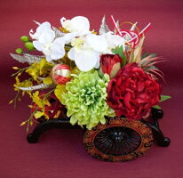 和風フラワーアレンジメント(造花アーティフィシャルフラワー),和,雅,花,雑貨,お土産,japan,japanese,Japanesestyle,flower,日本,外国人,観光客,海外,菊,牡丹,胡蝶蘭,きく,ぼたん,ファレノプシス,新宿,四谷,花屋,シャムロック,楽天市場