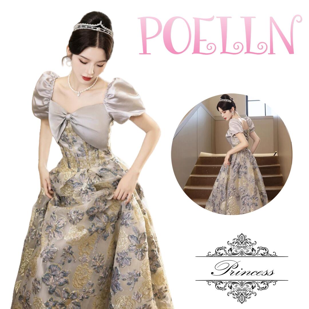 パーティードレス牡丹花刺繍姫系リボ...