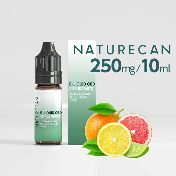 ネイチャーカン CBDリキッド NATURECAN - シトラスフルーツ 10mlボトル -CBD 250mg 送料無料/ブロードスペクトラムCBD THCフリー ニコチン0%