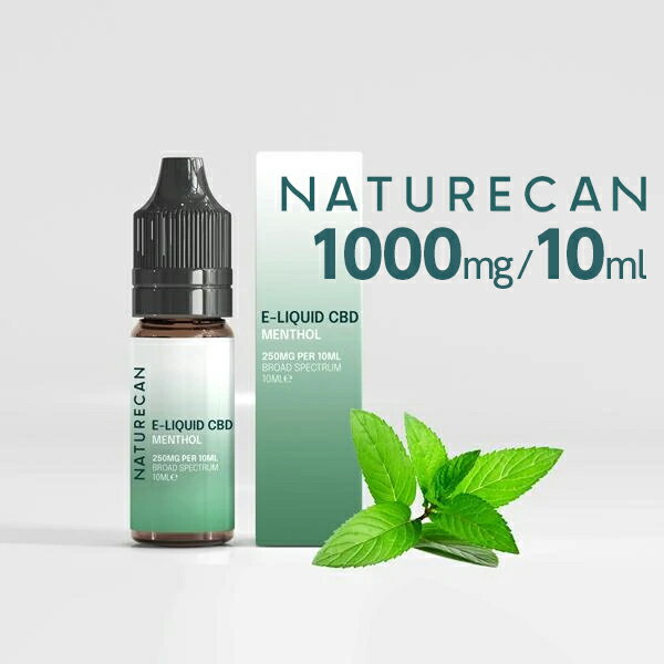 ネイチャーカン CBDリキッド NATURECAN - メンソール 10mlボトル - CBD 1000mg 送料無料/ブロードスペクトラムCBD THCフリー ニコチン0%