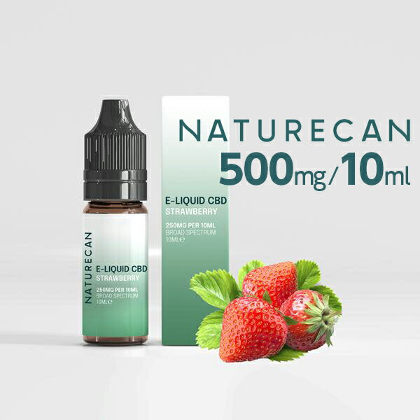 ネイチャーカン CBDリキッド NATURECAN - ストロベリー 10mlボトル - CBD 500mg 送料無料/ブロードスペクトラムCBD THCフリー ニコチン0%