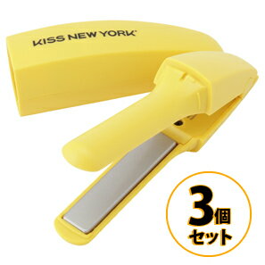 バナナヘアアイロン 3個セット KISS NEW YORK FIM2JP1Y イエロー/美容家電　ヘアケア　ヘアエステ　ヘアアイロン　コテ　ストパー　ストレートヘアアイロン