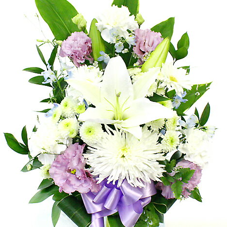 楽天市場 楽天1位 あす楽15時まで お供え 花 洋花を使った旬のおまかせ供花 生花 仏花 お悔やみ 仏事 法事 命日 一周忌 法要 お盆 初盆 お彼岸 お花 アレンジ 花束 即日発送 送料無料 一部地域を除く 立札 カード 日付指定 デラックス フラワーファーム 花