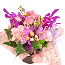 【毎月花材が変わる!月限定のお花 ラン科のお花モカラ】 8月のアレンジB