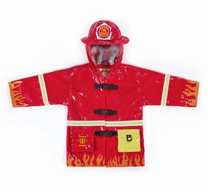 消防士　インポート　レインコート　Kidorable(キドラブル) ファイヤーマン ファイヤーエンジン　消防車　レインコート【軽量高級素材】90cm95cm100cm110cm115cm125cm　フード付　裏地付　子供用　雨合羽　キッズ　カッパ　インポート　アメリカ おしゃれで可愛い