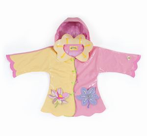 子供 レインコート ピンク ロータス 花 軽量素材 裏地付 2歳3歳4歳5歳6歳 Kidorable キドラブル 90cm95cm100cm110cm115cm125cm フード付き 雨合羽　キッズ　レイン　カッパ　子供用　女児　インポート　アメリカ 2