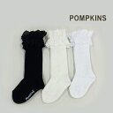 ベビー　フォーマル　ハイソックスPOMPKINS（ポプキンズ）綿レース付透かし編みハイソックスブラック/オフホ/ホワイト　[11-13cm]フォーマル　ベビー　靴下　女児　お宮参り　セレモニー　SALE　セール　日本製