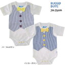 タキシード風半袖ロンパース 6-12ヶ月(70-75cm)/ シアサッカー生地 RUGGED BUTTS(ラゲッドバッツ)男児 ベビー フォーマル ロンパース ...