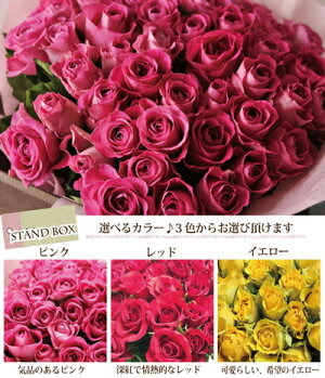 たっぷり50本バラスタンドボックス【生花】【送料無料】