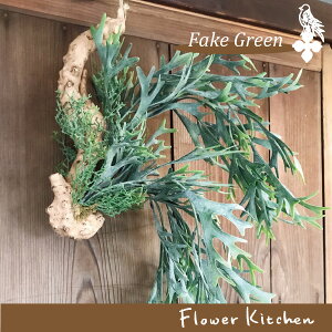 『フェイクビカクシダ着生ブルー』吊下げタイプ【造花】【多肉植物】【人工観葉】フェイク寄せ植え★ギフト★観葉植物【楽ギフ_包装】誕生日/引越/祝い/新築祝い【あす楽_日曜営業】寄せ植え/インテリア/フェイク多肉植物/FKTK/