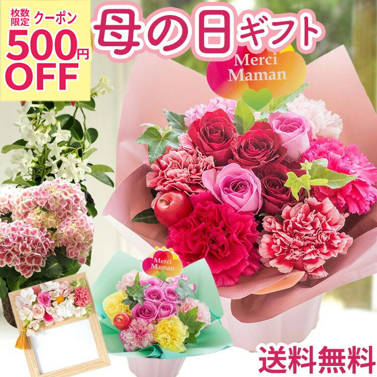 ＼先着500円クーポン 早割／ 母の日 プレゼント 花 選べる母の日ギフト アレンジメント 花束 ブーケ 鉢植え 花鉢 生花 花ギフト バラ カーネーション あじさい ジャスミン フォトフレーム ランキング メッセージ 50代 60代 70代 2026 FKHH フラワーキッチン自由が丘