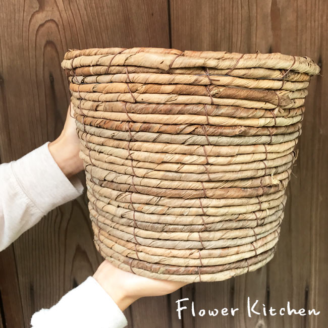 (資材)バナナ丸かご6号茶 鉢カバー 観葉植物 茶かご バナナかご 上質な鉢カバー ナ...