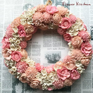 ソラフラワーリース【ピンクフラワー40cm】