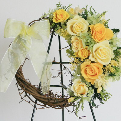 プリザーブドフラワー リース 母の日 お祝い 花 プレゼント 壁掛け ギフト ウェルカムリース 結婚祝い 誕生日プレゼ…