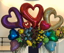 【生花】お花の華やかさとバルーンのインパクトを融合したバルーンスタンド花1段【即日配送】【立て札・メッセージカード付属】【風船・バルーン】開店祝い/移転祝い/公...