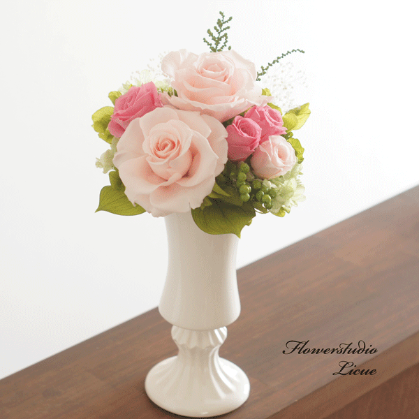 Rakuten - バラのアレンジメント（6色）全てプリザーブドフラワーを使用・花器に固定したアレンジメント お祝い 誕生日