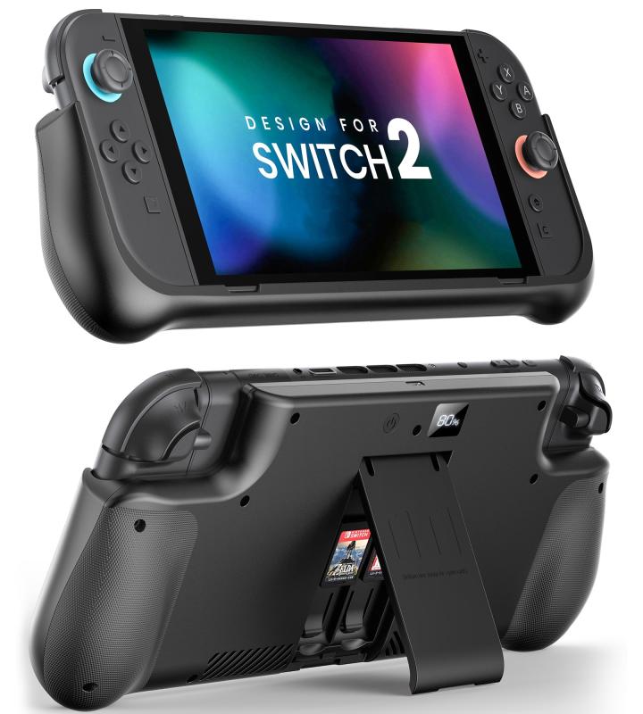 NEWDERY Switch 2用 充電ケース スイッチ 2用 バッテリーカバー バッテリーバック Switch 2用 アクセサリー 保護ケース 全面保護 耐衝撃 着脱簡単 For Nintendo Switch 2対応 ブラック
