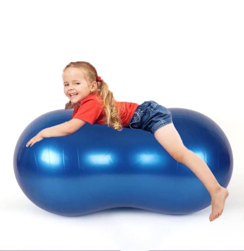 MICHEALWU ピーナッツ型 ヨガ バランスボール エクササイズボール ピーナッツボール ジム リハビリ ダイエット フィットネス 空気入れ付き 初心者 子供 年上 犬 自宅