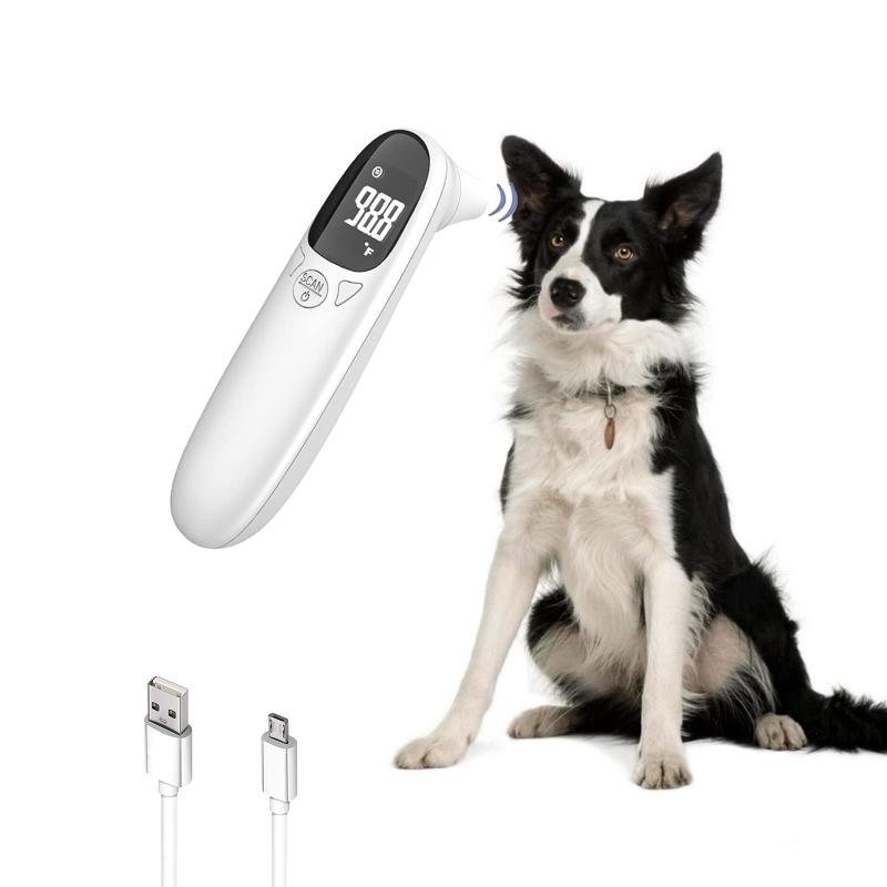 ZLZDIGIH-XB 猫と犬 温度計 非接触 充電式 ペット耳温度計 ペット用 高速で正確な温度検出 (白（しろ）)