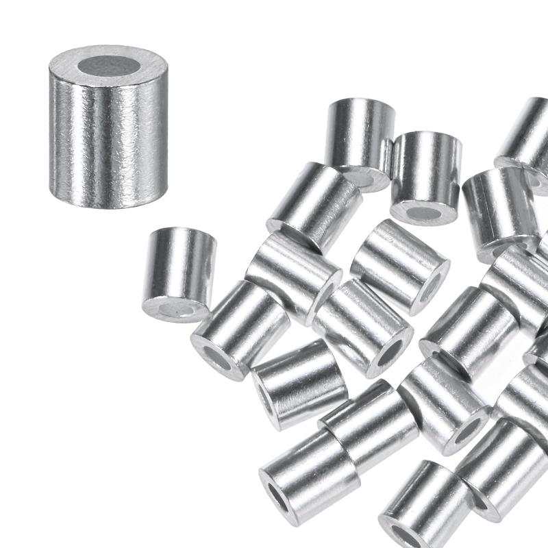 樂天商城 - M METERXITY 25個パック アルミ圧着ループスリーブ 2mm 5/64" 丸型バケットワイヤーロープスリーブ ケーブルフェルール ワイヤーロープ/ケーブル用 圧着ループスリーブ