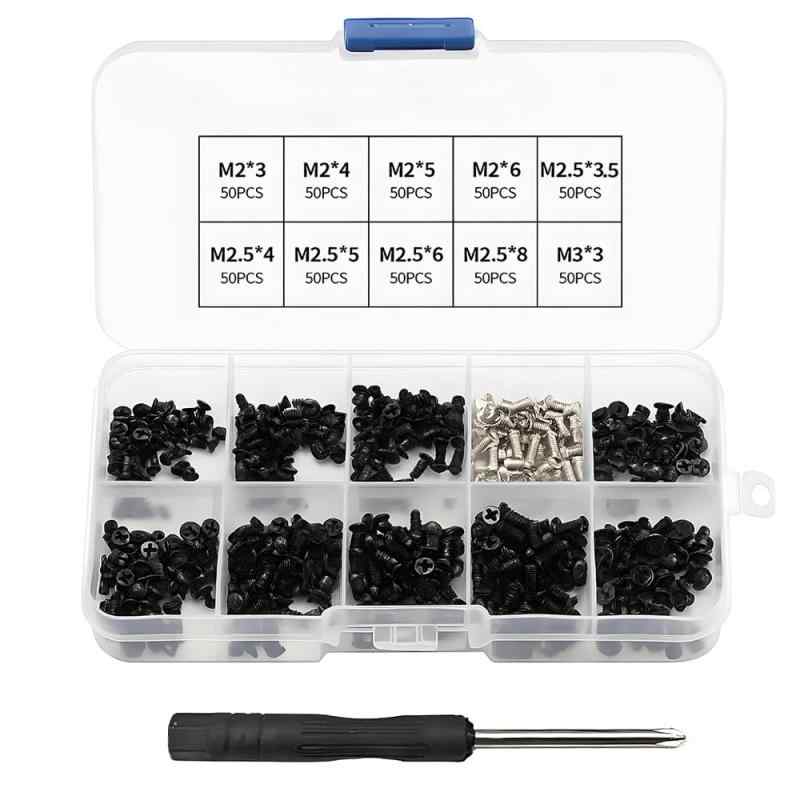 YUHENGCT ノートPC用ネジセット 500本入り M2 M2.5 M3 スクリュー 固定用平ネジセット 交換用ノートパ..