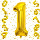 Exgox 数字バルーン ゴルード アルミ風船 誕生日 40インチ ナンバー1 ハッピーバースデー 飾り付け 男の子 女の子 ギフト 記念日 お祝い パーティー...