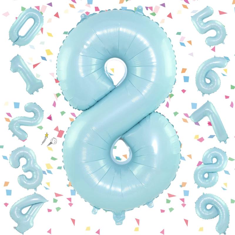 EXGOX 数字 バルーン ライトブルー 大きい 誕生日 ナンバー 8 アルミ風船 32インチ ハッピーバースデー パーティー 成人式 入学 卒業式 記念日 お祝い 飾り付け【華やかに演出】年に1度の特別なお誕生日に、ナンバーバルーンと一緒に写真を撮ってもきっと素敵な思い出になります。ライトブルーの数字風船は、卒業パーティーの飾り付け、プロポーズ、結婚式、サプライズなどのシーンだけでなく、パーティー、結婚式、イベント、パーティー会場、2023新年会、忘年会、店舗のお祝いなどのシーンにも適しています。【セット内容】1個×数字8ライトブルーバルーン。数字 バルーンはアルミフィルム製で弾力性がありません。風船に空気を入れる際は、破れないように少しずつ空気を入れてください、アルミ風船は空気を入れすぎると破裂してしまうこともありますのでご注意ください。80％まで膨らませることをお勧めします。【サイズ】インパクトが大きい32インチどんな場所でも映える数字バルーンはお誕生日や年齢をより特別なものにしてくれます。【使用法】底部と上部に穴があり、紐で吊るし、弦を天井から吊るしたり、壁に取り付けたりします。【品質】しっかりと検品しておりますが、一つづつ膨らませて後で検品することができないため、万が一商品が不具合でございましたら、いつでもお気軽く「注文履歴」→「出品者に連絡する」から弊店と連絡してください。