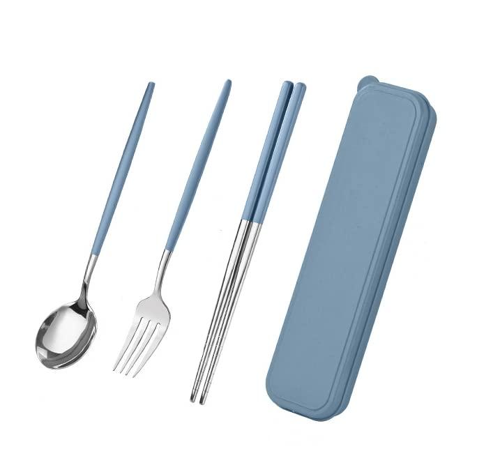 カトラリーセット ステンレス鋼 箸 フォーク スプーン 3点セット ケース付き コンビセット アウトドア ..