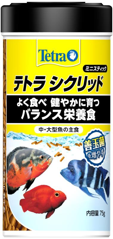 テトラ (Tetra) シクリッドミニスティック 75g シクリッドの主食 よく食べるバランス栄養食 肉食魚や海水魚用 エサ