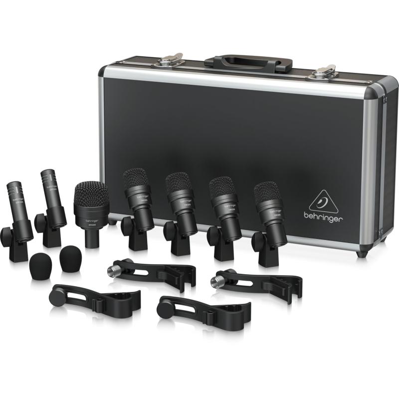 Behringer ドラムマイクセット 7本セット ラージダイアフラムダイナミックマイク/パーカッションマイク/オーバーヘッド用ステレオマッ..