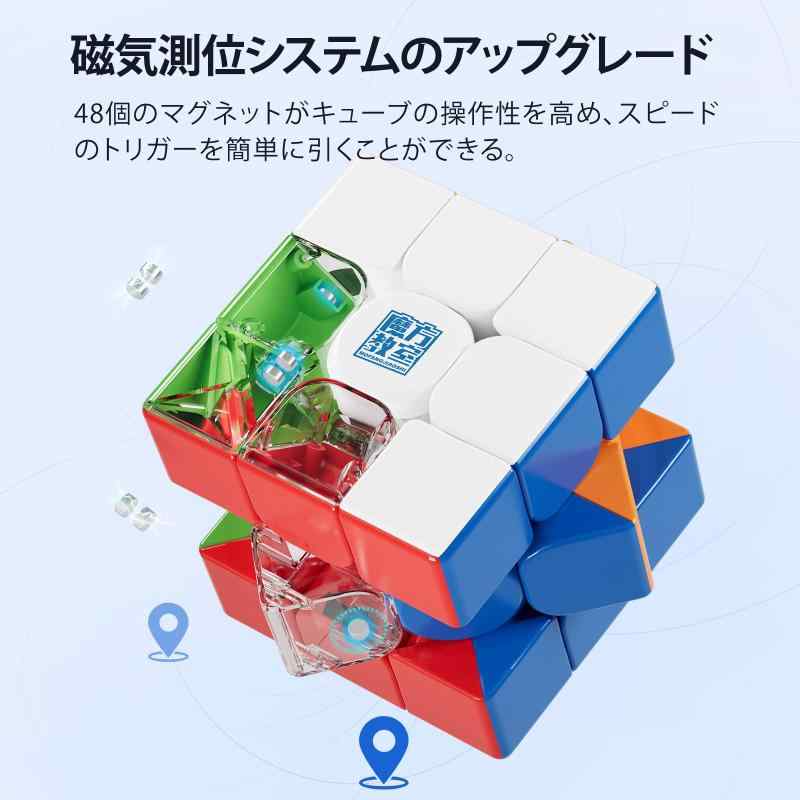 Moyu 2x2 磁気キューブです スピード キューブ ロボット形ディスプレイ ボックス、2x2 パズル キューブ ステッカーなし マスター キューブ スピード キューバーのためのギフト 磁石内蔵 磁石