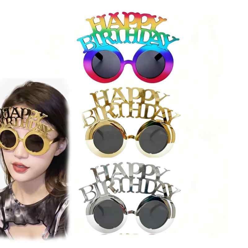 [FsGrg] バースデーメガネ HAPPY BIRTHDAY 写真小道具 パーティーグッズ 撮影道具 装飾用品 パーティーメガネ 3個セット 誕生日メガネ