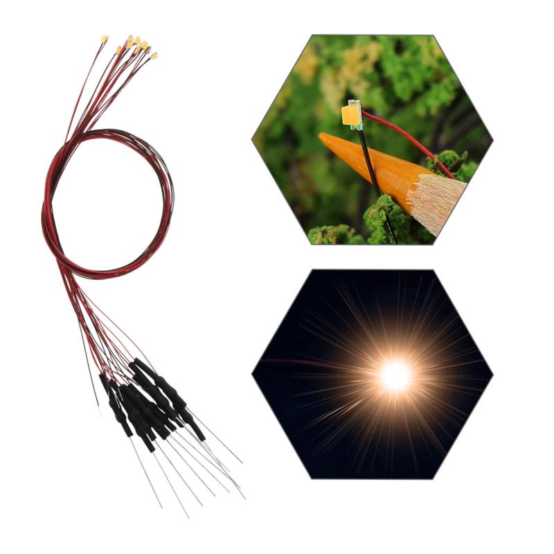 20本入配線付き SMD 0805 チップLED 温白色 抵抗付属 電車模型 鉄道模型 建物模型 模型電飾 ジオラマ L0805WM-20-NJP