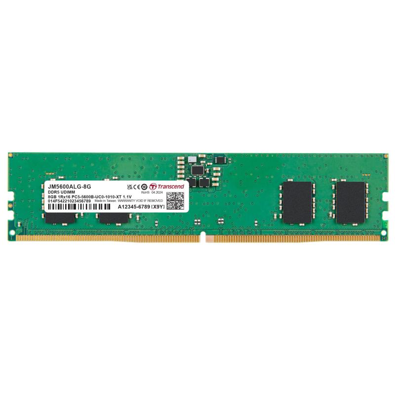 トランセンド テスクトップPC用メモリ PC5-44800(DDR5 5600) 8GB 1.1V 288pin U-DIMM 1Rx16 (1Gx16) CL46 無期限 JM5600ALG-8G