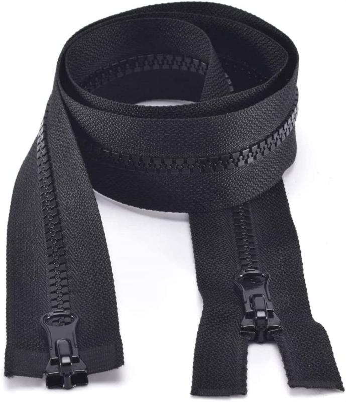 【Wdlife】5本/セットファスナー樹脂 #5 双方向引く片方黒色オープンファスナー 両開きチャック口を開く ブラックダブルジッパー樹脂ジッパーは卸売する DIY 手作り 裁縫 ジ ャケット ハンド