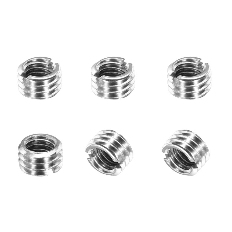Rakuten - PATIKIL インサートナット 6個 ネジ変換アダプター 内径M6x1 外径M8x1.25 長さ5mm 303ステンレス鋼 一行溝 埋め込みナット ネジ山補修 減速ナット