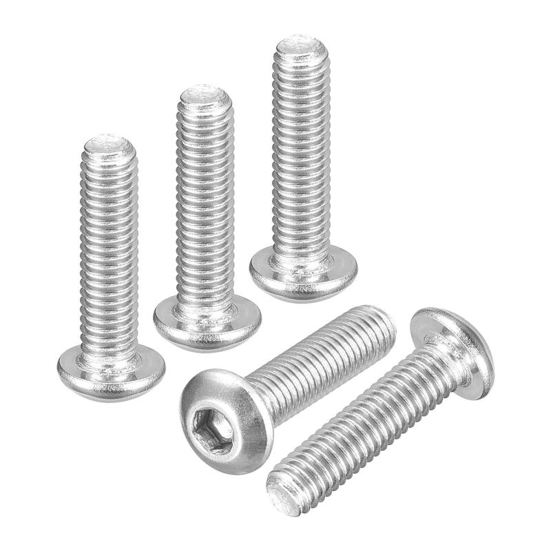 DTGN M3-0.5x12mm ボタンヘッドキャップボルト120個入り ロードバイク マウンテンバイク 自動車 オートバイに最適 304ステンレススチール 白華処理仕上げ 六角ドライブファスナー