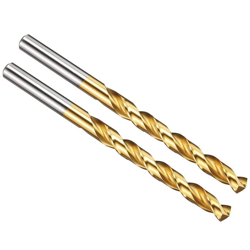 Rakuten - PATIKIL 6.5mmドリルビット M42 8%コバルト高速度鋼ジョバー直柄135°チタンニトリド（TiN）コーティング ハードメタルステンレス用 - 2パック