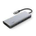 Belkin ハブ ドッキングステーション USB-C 7 in 1 100W PD HDMI SD/micro SDカード 3.5mmオーディオ iPad 9 / iPad mini 6 / M1 iPad Pro / M1 iMac / M1 MacBook Pro / Surface対応 AVC009btSGY-A