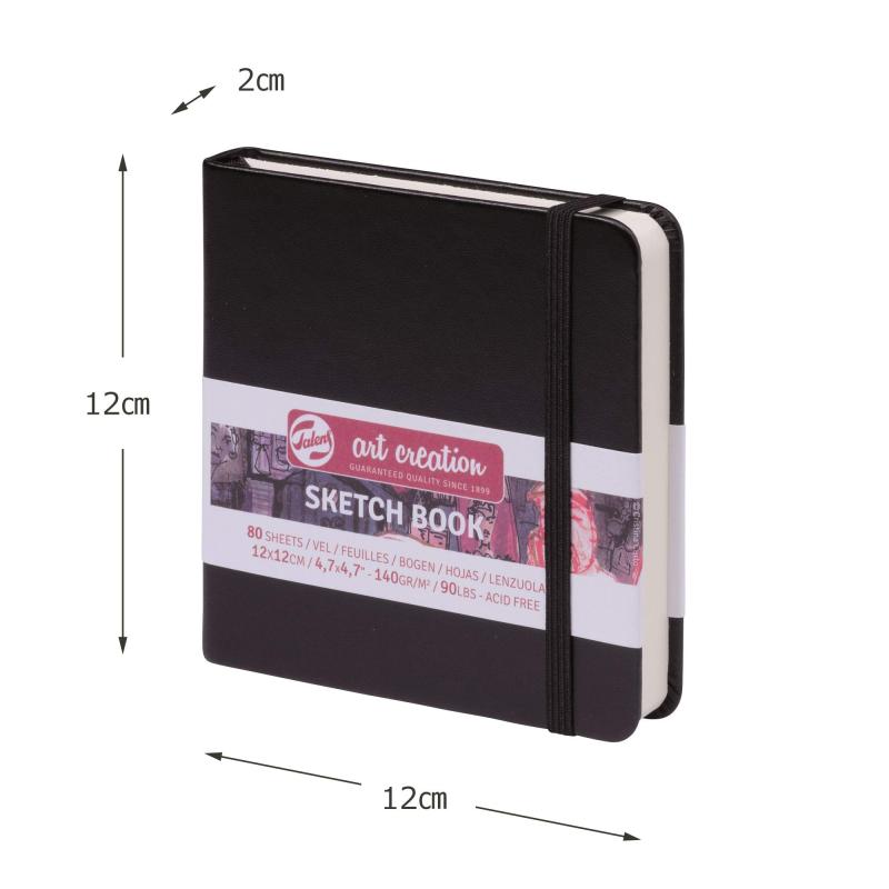 Talens Art Creation 絵を描く手帳 ターレンス アートクリエーション TACスケッチブック 120mm×120mm 黒