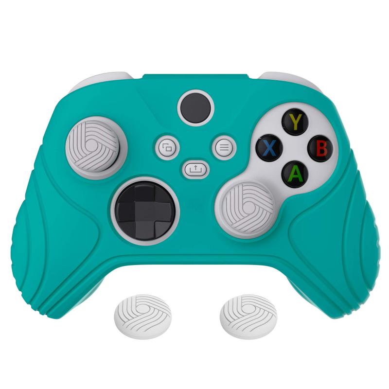 樂天商城 - eXtremeRate PlayVital Samurai版Xbox Series X/Sコントローラーに対応用アンチスリップシリコーンカバースキン、ブラックの親指グリップキャップ付き、Xbox Coreワイヤレスコントローラ対応用ソフトラ
