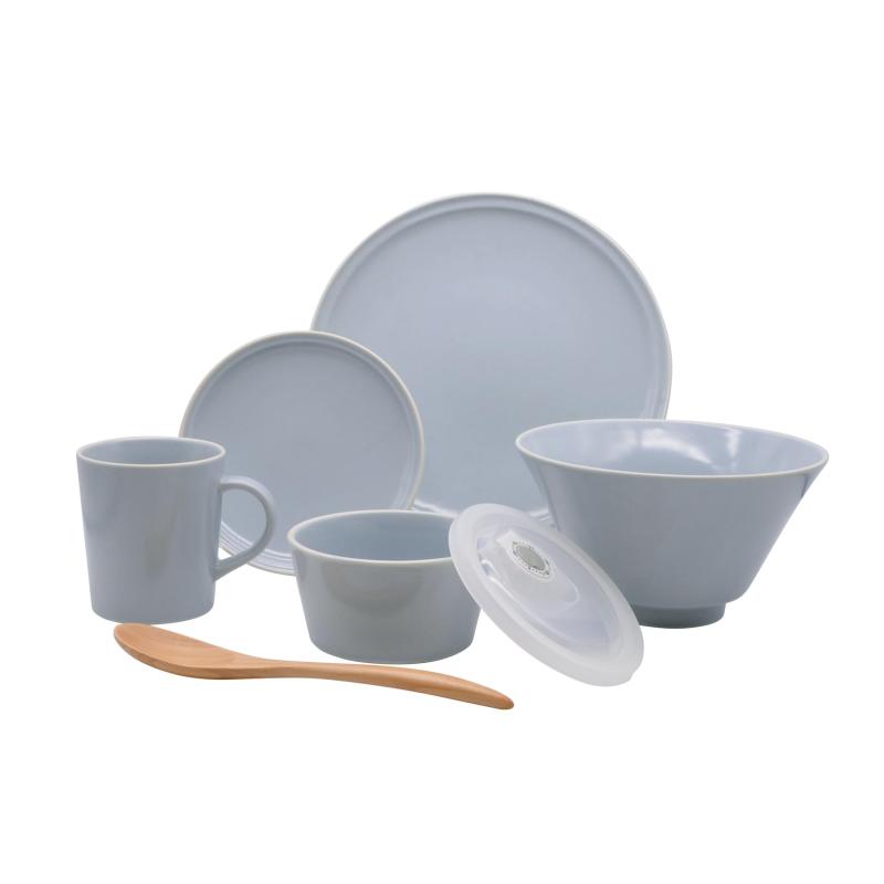 樂天商城 - aito製作所 美濃焼 「 シエル 」 食器 セット 一人暮らし 6点 セット グレー 食洗機 電子レンジ対応 日本製 567-507