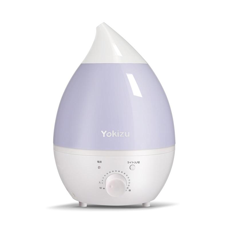 Yokizu 加湿器 小型 卓上 大容量 除菌 アロマ 超音波式 LEDライト しずく型 お手入れしやすい 静音 省エネ 加湿機 次亜塩素酸水対応 デスク オフィス 寝室 リビング 乾燥対策 焚き防止 おしゃれ