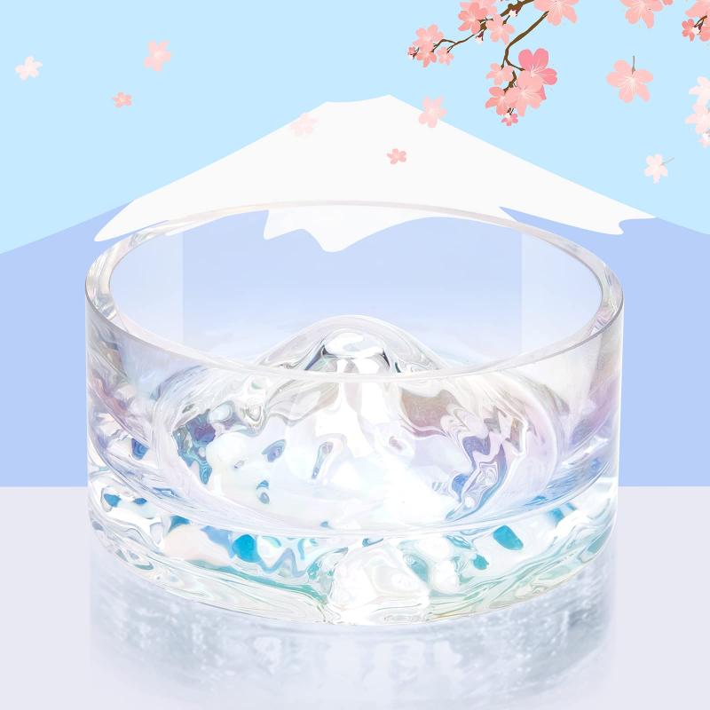 NewageOfficeflowingのNiteangel ハムスター 餌入れ 水入れ マウント富士シリーズ ガラス製ボウル 給餌 ピグミーハムスターに適しています シリアハムスター スナネズミ 八本歯マウスや他の小さなペットに適して｜アングル3