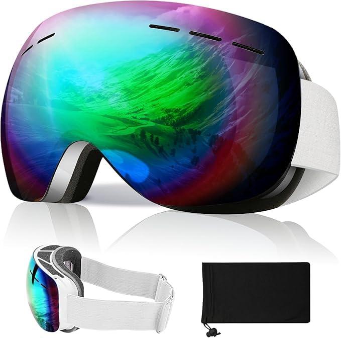 [Gagaciso] スキーゴーグル スノーゴーグル スノーボードゴーグル 240°OTG広い視界 2層球面レンズ 曇り防止 スポーツ用ゴーグル 99%UVカット 3層スポンジ メガネ対応 防風/防塵/防雪/防曇/防放射