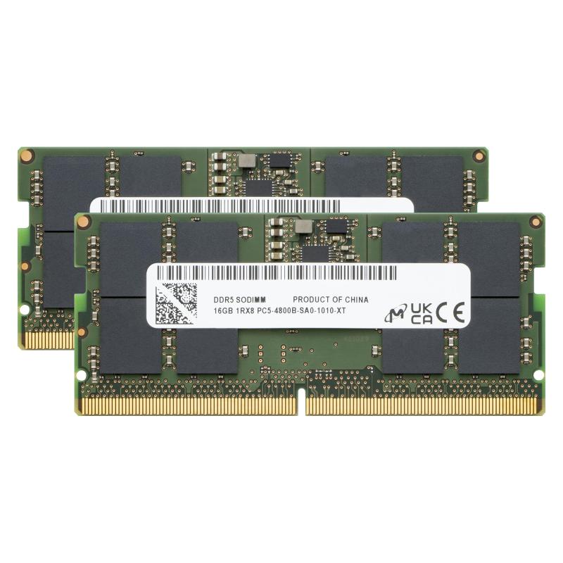 vXg m[gPCp  Micron 32GB(16GBx2g) DDR5 4800(PC5-38400) SODIMM CL40 262pin 1.1V HBN4800-16GX2