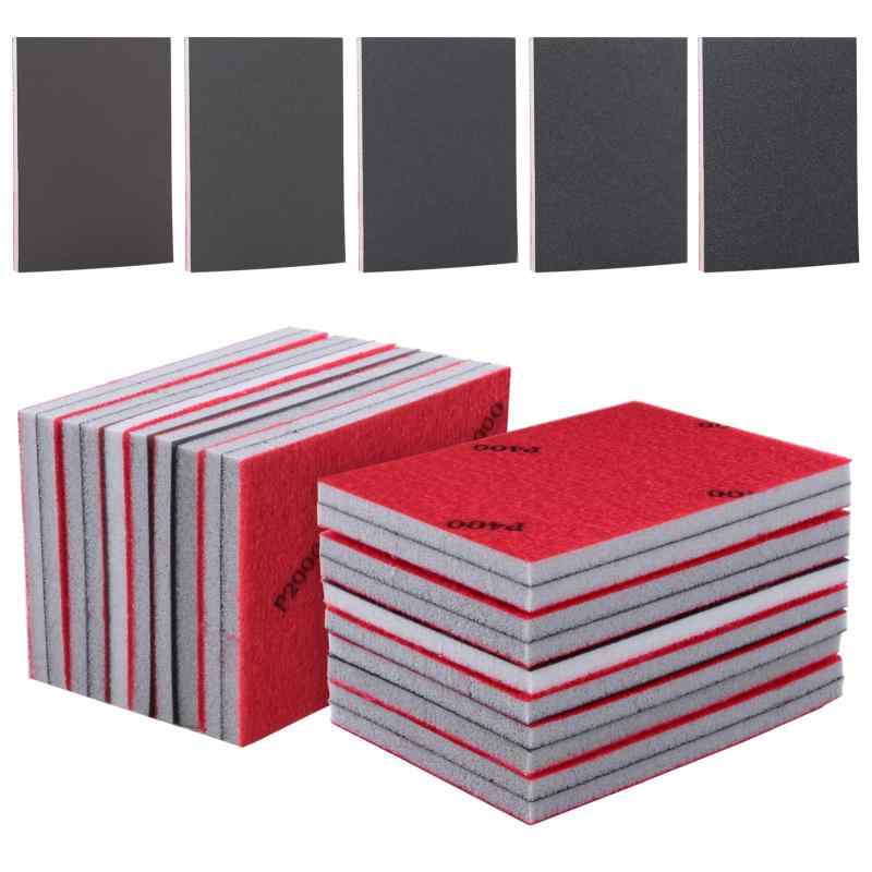 LEONTOOL 20枚セット サンディングスポンジセット サンディング用スポンジセット 極細スポンジパッド スポンジヤスリ 研磨スポンジ サンドペーパー用研磨パッド 400 600 1000 2000 3000 番 75 x 100mm