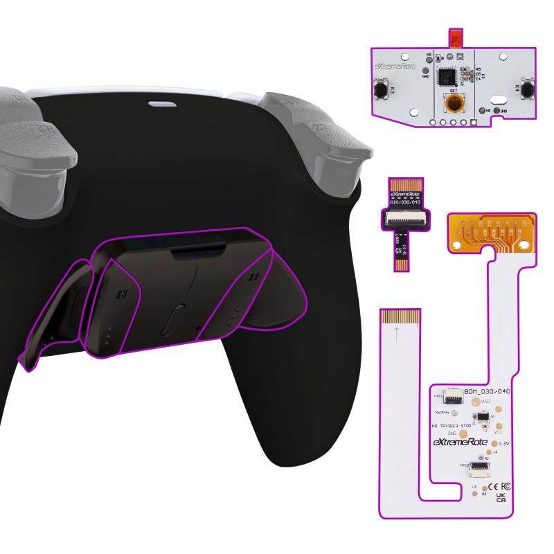 樂天商城 - eXtremeRate ps5コントローラー（BDM-030&BDM-040&BDM-050）に対応用純色の金属バージョンRISE4 V3背面リマップキット(RMB)、ps5コントローラー用アップグレードボード＆バックシェル＆黒い背面ボ