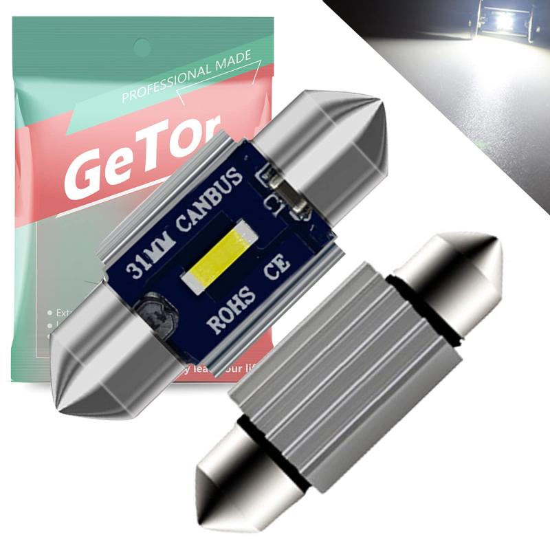 T10×31mm LED ルームランプ ホワイト キャンセラー内蔵 T10×31mm 1860 CSP LEDルームライト トランク ルーム バルブ マップランプ 室内灯 車内灯 ラゲッジランプ ナンバー灯 汎用 LEDバルブ 12V-24V 6W 65